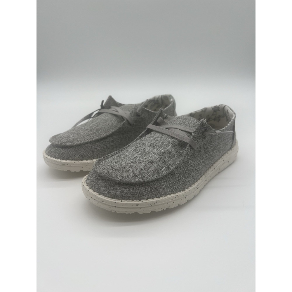 HEY DUDE WOMENS WENDY LINEN SLIP-ON COMFORTABLE SHOES SIZE 10 - Picture 2 of 8